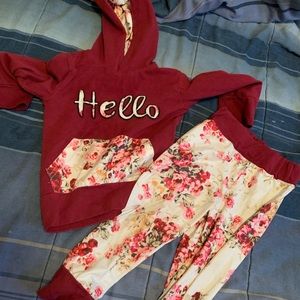 Floral hoodie & pants. 12 months 💕